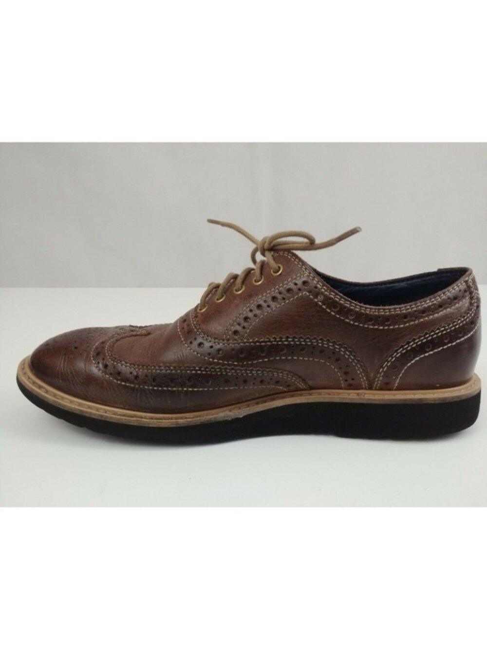 Cole Haan Mens Brown Leather Wingtip Casual Oxford Shoes C11824 US Size 8 1/2 M - Picture 6 of 8